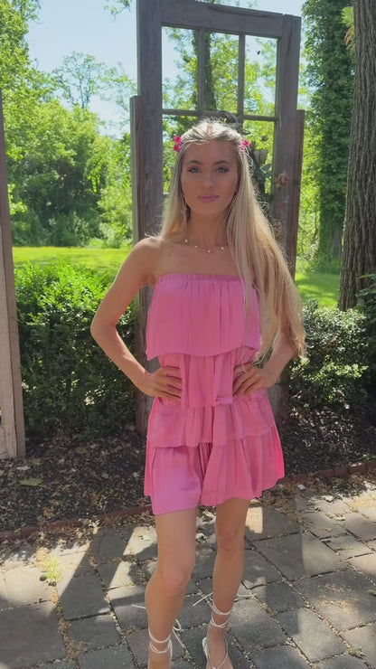 Rosé Ruffle  Romper