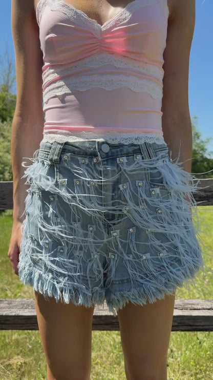 Angel Aura Denim Shorts